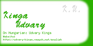 kinga udvary business card